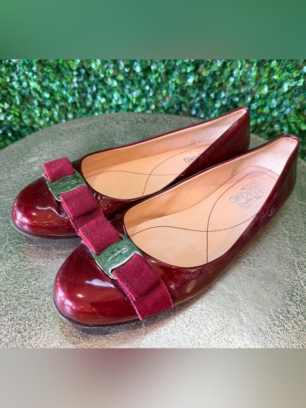 Salvatore Ferragamo Varina Ballet Flats in Red Patent Leather